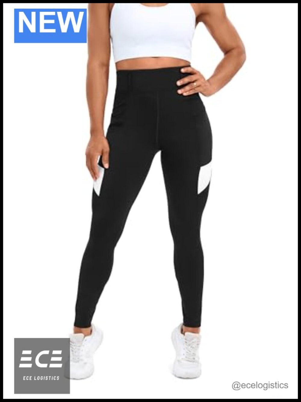 Patchwork Leggings with 4 Pockets Tummy Control High Waist Yoga Pants